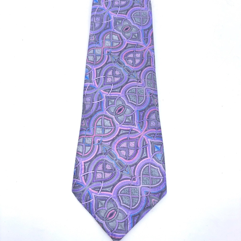 Ermenegildo Zegna Quindici 100% Silk Tie Mens Purple EUC Italy